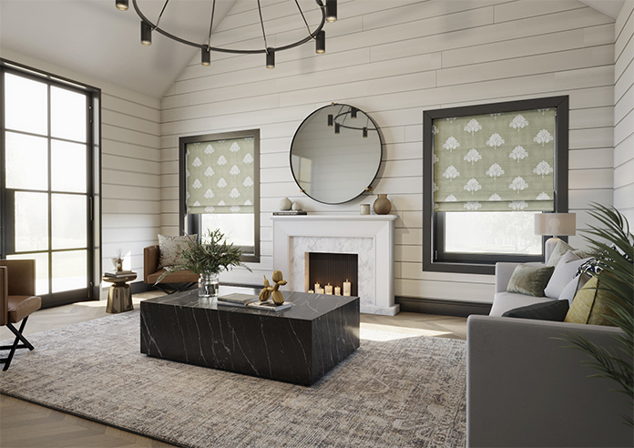 William Morris At Home Marigold Tree Embroidery, Nettle - Roman Blind - Image 6